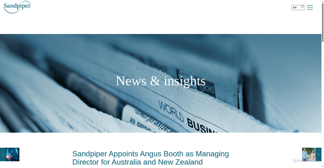 Security scan screenshot of https://sandpipercomms.com/company-news/sandpiper-appoints-angus-booth-as-managing-director-for-australia-and-new-zealand/