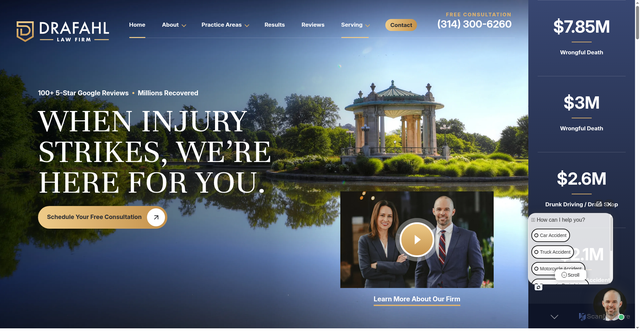 Security scan screenshot of https://www.drafahl-law.com/