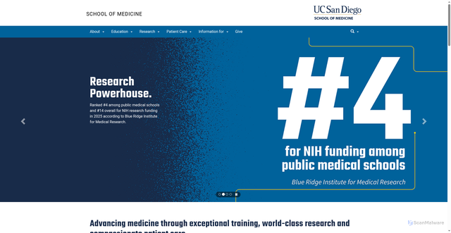 Security scan screenshot of https://medschool.ucsd.edu