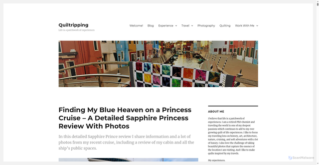 Security scan screenshot of https://quiltripping.com/sapphire-princess-review/
