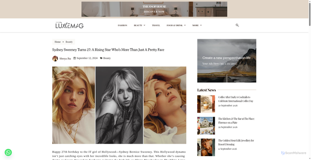 Security scan screenshot of https://theluxxemag.com/sydney-sweeney-turns-27-a-rising-star-whos-more-than-just-a-pretty-face/