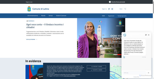 Security scan screenshot of https://www.comune.latina.it