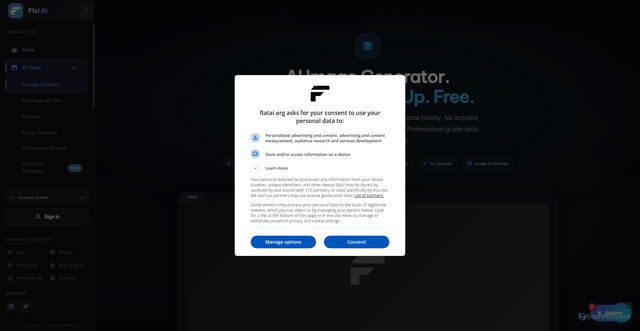 Security scan screenshot of https://flatai.org/ai-image-generator-free-no-signup/