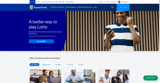 Security scan screenshot of https://www.standardbank.co.za/southafrica/personal