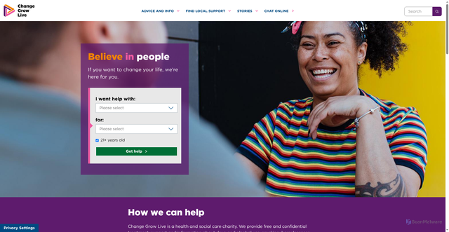 Security scan screenshot of https://www.changegrowlive.org