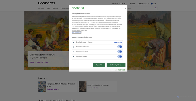 Security scan screenshot of https://www.bonhams.com