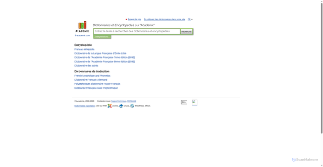 Security scan screenshot of https://fr.academic.ru