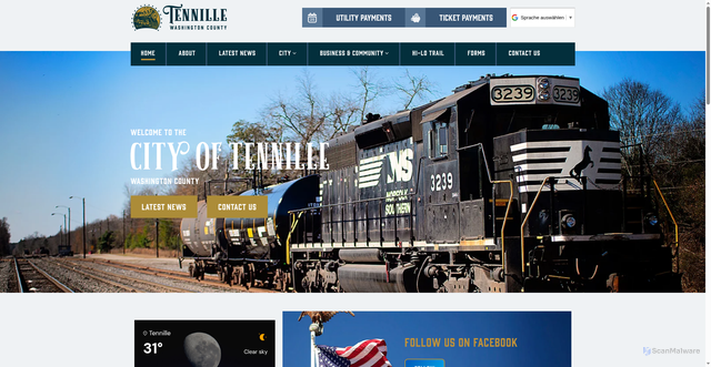 Security scan screenshot of https://tennille-ga.gov/