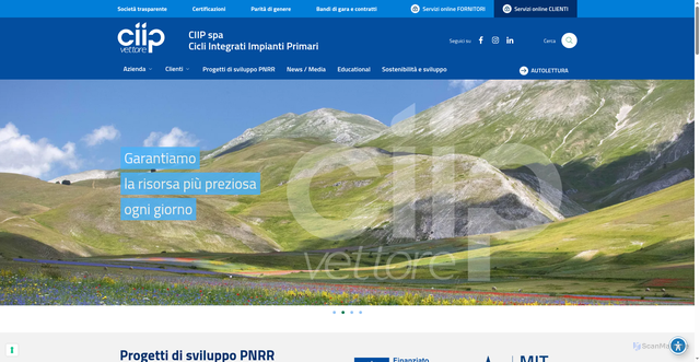 Security scan screenshot of https://www.ciip.it/