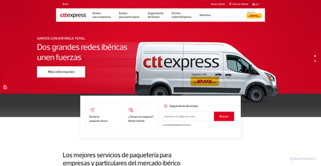 Security scan screenshot of https://cttexpress.com