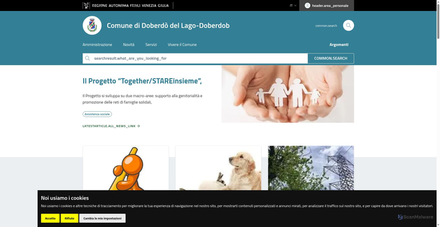 Security scan screenshot of https://www.comune.doberdo.go.it/