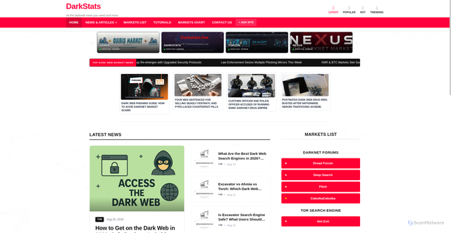 Security scan screenshot of https://darkstats.live/