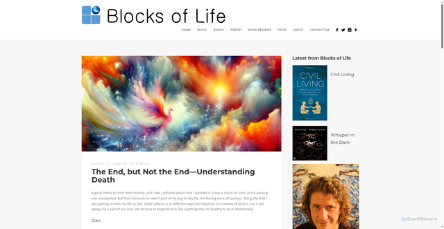 Security scan screenshot of https://blocksoflife.com/understanding-death/