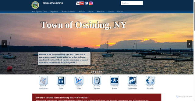 Security scan screenshot of https://townofossiningny.gov/