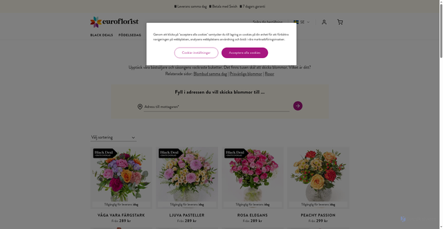 Security scan screenshot of https://www.euroflorist.se/kategori/blommor/populara-blommor?utm_campaign=29509922-SE_20251120_Black_Deal_20%25_Reminder&utm_source=hs_email&utm_medium=email&utm_content=390833795