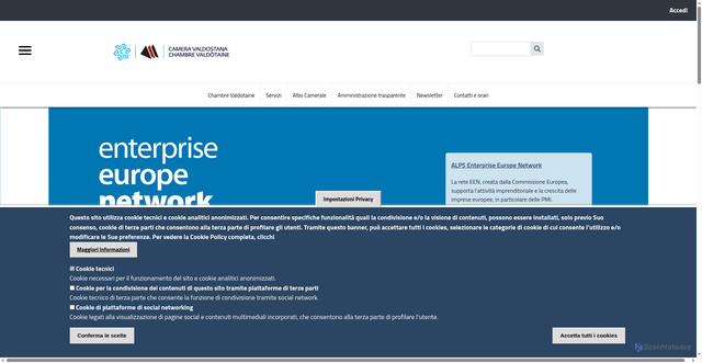 Security scan screenshot of https://www.ao.camcom.it/it