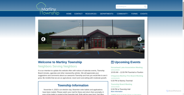 Security scan screenshot of https://martinytownshipmi.gov/