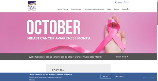 Security scan screenshot of https://www.wake.gov/