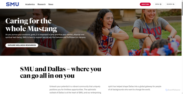 Security scan screenshot of https://smu.edu
