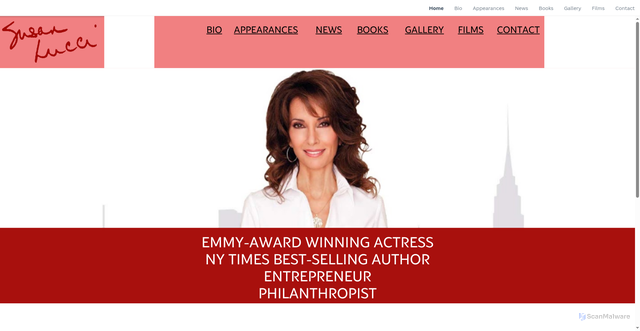 Security scan screenshot of https://www.susanlucci.com/