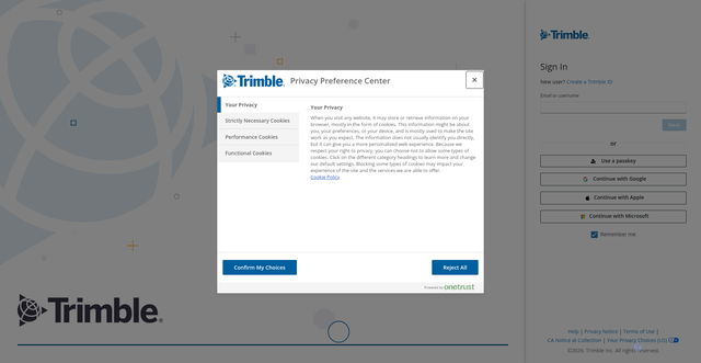 Security scan screenshot of https://workcenter.apps.trimble.com