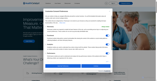 Security scan screenshot of https://go.healthcatalyst.com