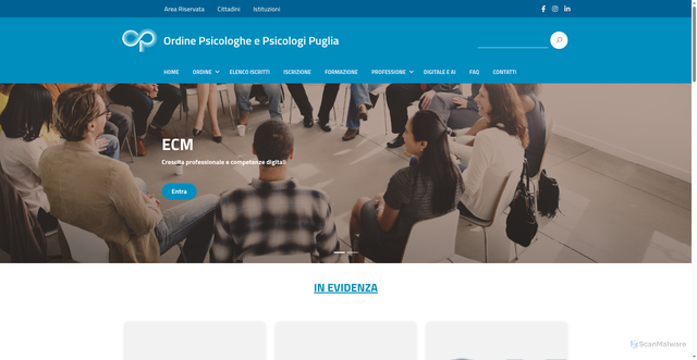 Security scan screenshot of https://www.psicologipuglia.it/