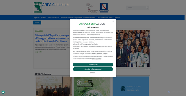 Security scan screenshot of https://www.arpacampania.it/