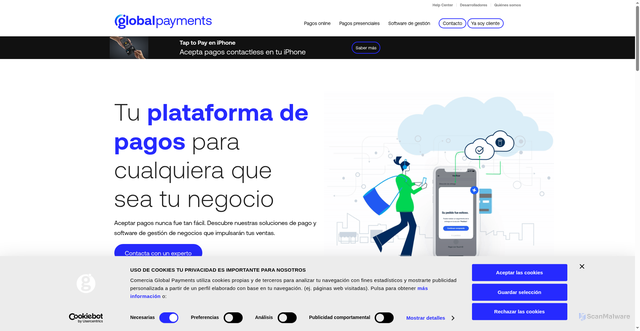 Security scan screenshot of https://globalpayments.es