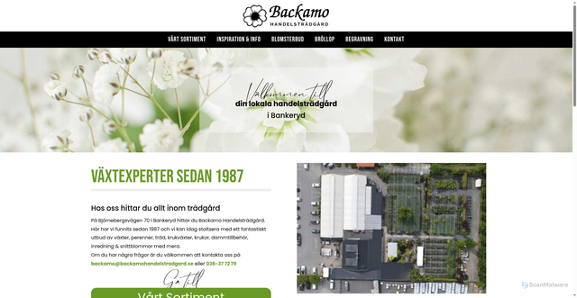 Security scan screenshot of https://backamohandelstradgard.se