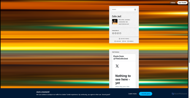 Security scan screenshot of https://c-k-j.tumblr.com/