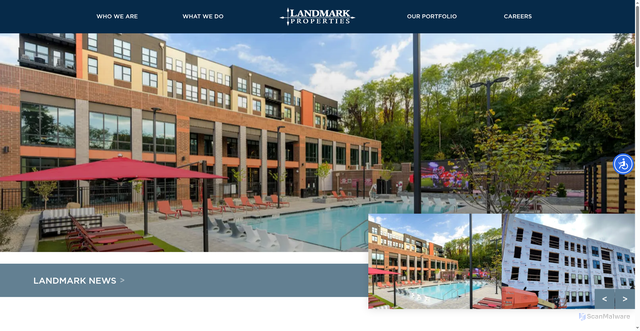 Security scan screenshot of https://landmarkproperties.com
