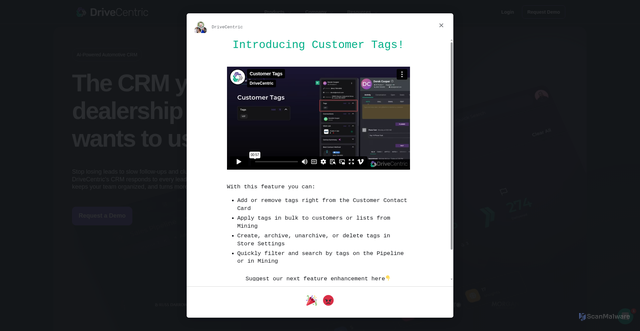 Security scan screenshot of https://drivecentric.com
