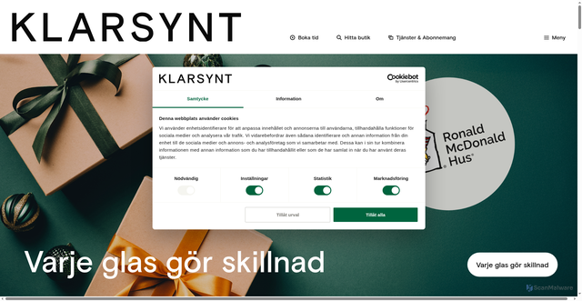 Security scan screenshot of https://klarsynt.se/
