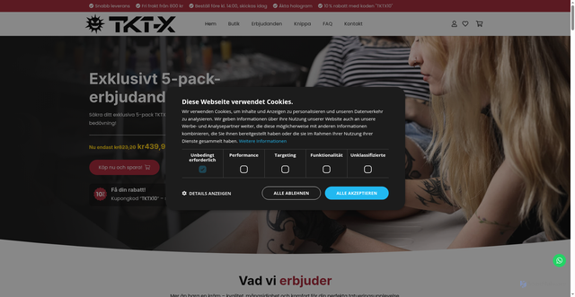 Security scan screenshot of https://tktxshop.se