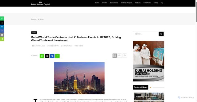 Security scan screenshot of https://dubai-businesscapital.com/post_articles/dubai-world-trade-centre-to-host-71-business-events-in-h1-2026-driving-global-trade-and-investment/