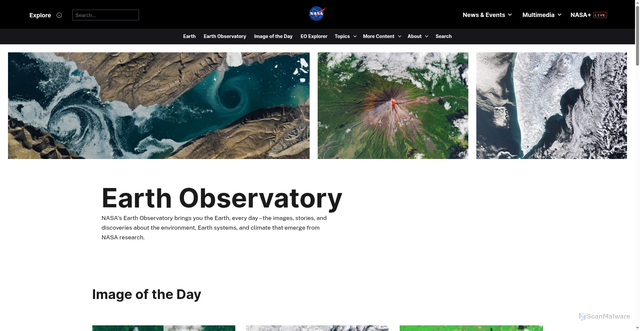 Security scan screenshot of https://eoimages.gsfc.nasa.gov