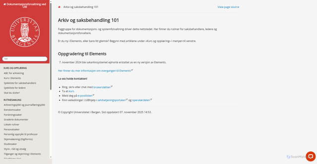 Security scan screenshot of https://dok.app.uib.no