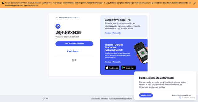 Security scan screenshot of https://tarhely.gov.hu