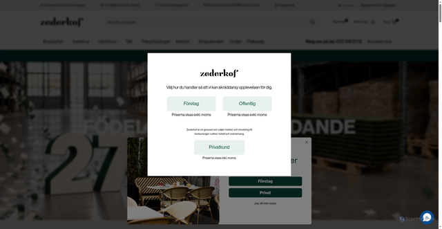 Security scan screenshot of https://zederkof.se