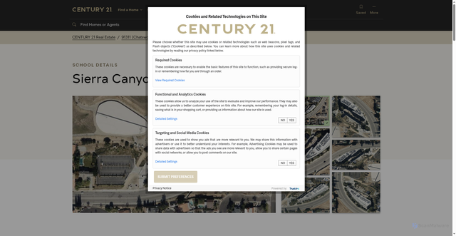 Security scan screenshot of https://www.century21.com/schools/91311-schools/sierra-canyon-school/OHA2100561-LZ91311