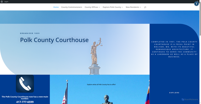 Security scan screenshot of https://polkcountymo.gov/