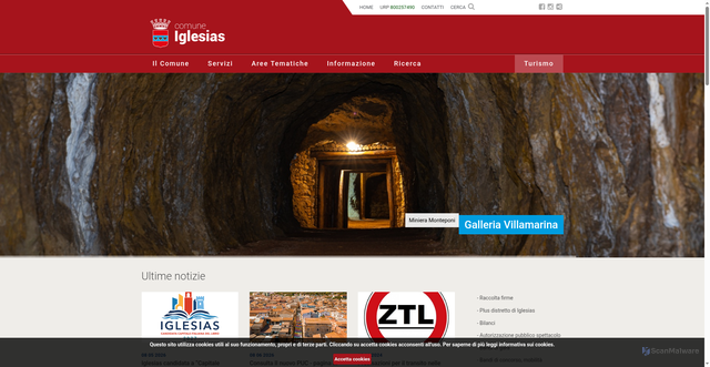 Security scan screenshot of https://www.comune.iglesias.ca.it