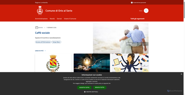 Security scan screenshot of https://www.comune.orioalserio.bg.it/it