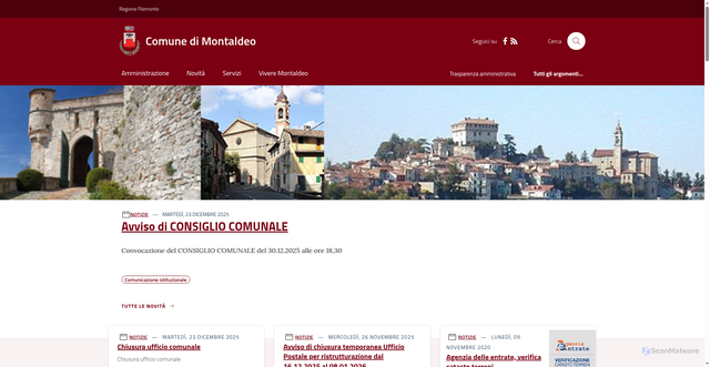 Security scan screenshot of https://www.comune.montaldeo.al.it/