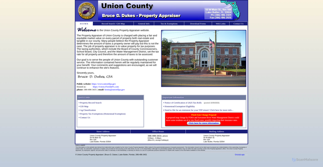 Security scan screenshot of https://union.floridapa.com/