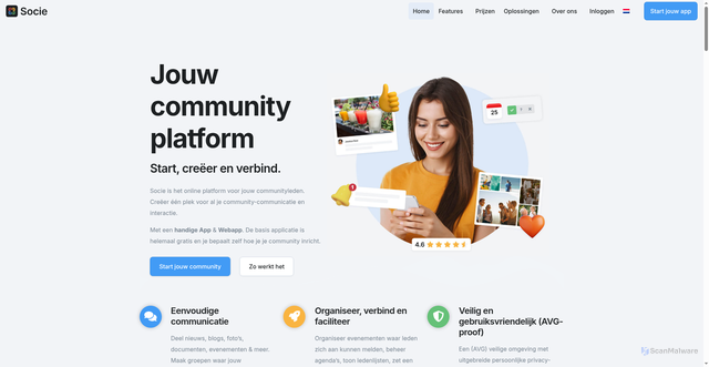 Security scan screenshot of https://socie.nl