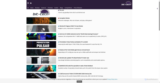Security scan screenshot of https://bit-tech.net