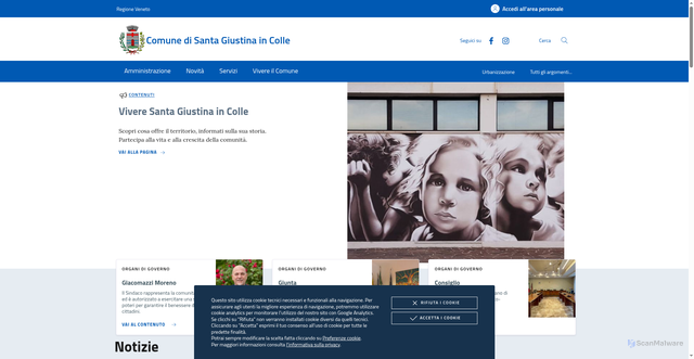 Security scan screenshot of https://www.comune.santa-giustina-in-colle.pd.it