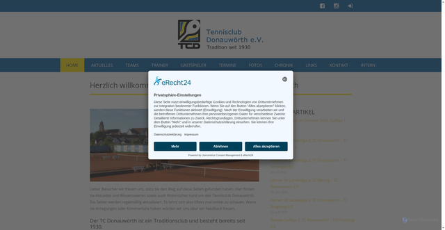 Security scan screenshot of https://tc-donauwoerth.de
